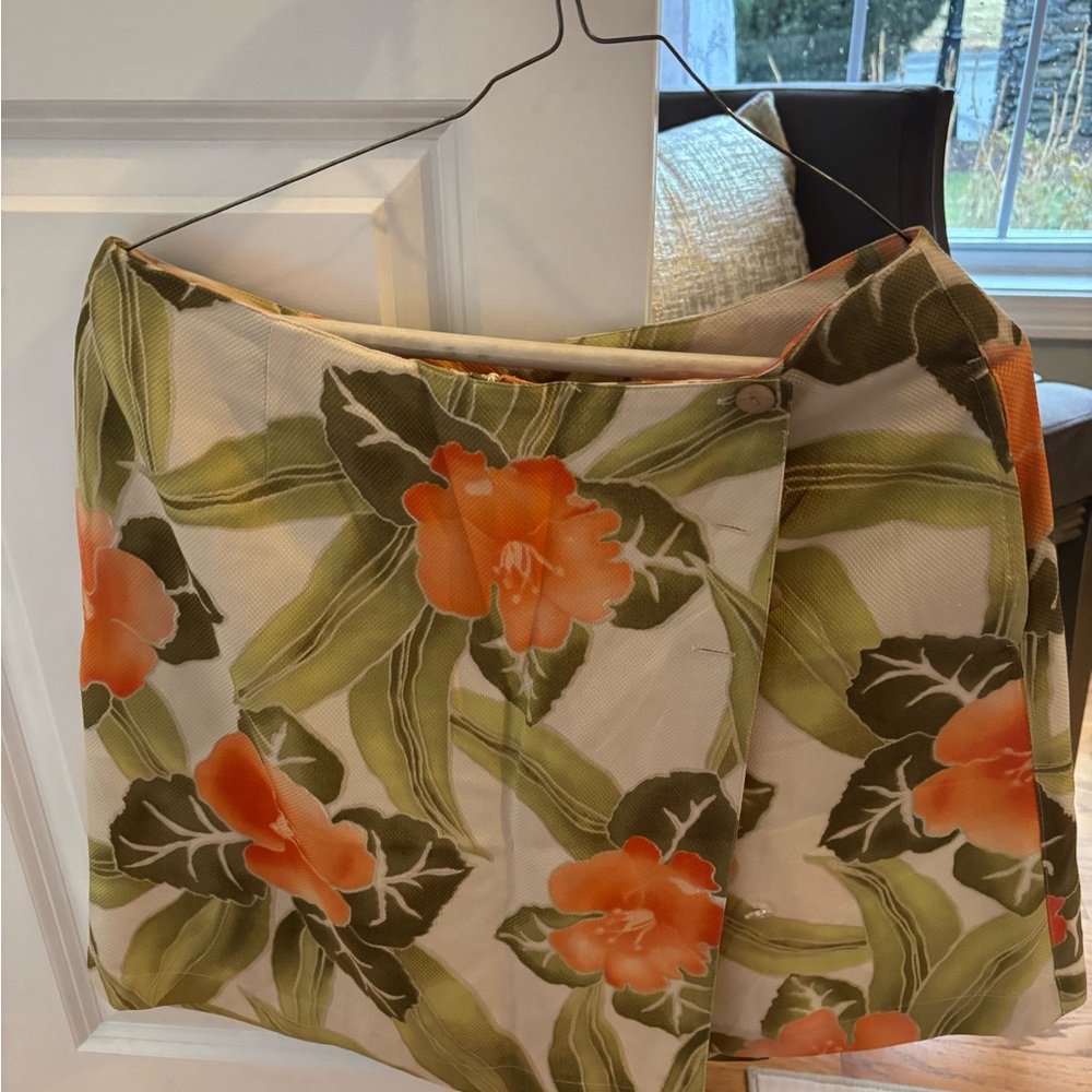 Liz Claiborne Floral Golf Skort in Orange and Olive